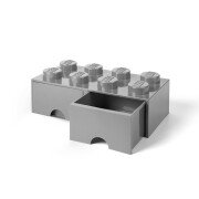 LEGO® Aufbewahrungsstein mit 8 Noppen und Schubfächern in Steingrau (5005720)