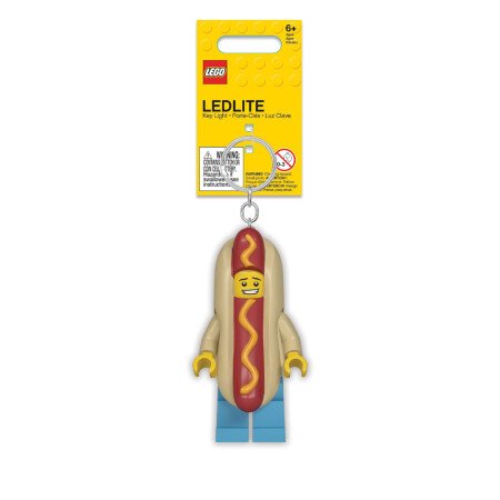 LEGO® Mann im Hotdog-Kostüm – Schlüsselanhänger mit Licht (5005705)