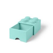 LEGO® Aufbewahrungsstein mit 4 Noppen und Schubfach in Wasserblau (5005714)