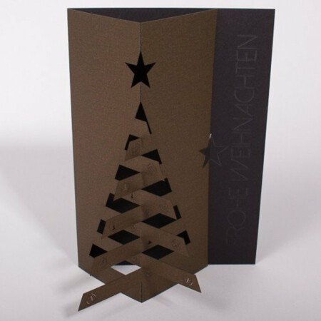 Weihnachtskarte Weihnachtsbaum mit Kniff